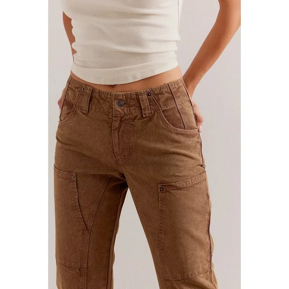 Free People Supersonic Slim Pant Breen 10 Workwear Utility Cargo Spring Y2K‎